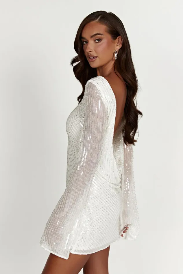 Women Meshki Dresses Nala Sequin Mini Dress 8211 White