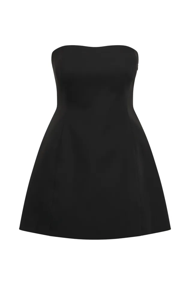 Women Meshki Dresses Neeka Strapless Bow Back Mini Dress 8211 Black