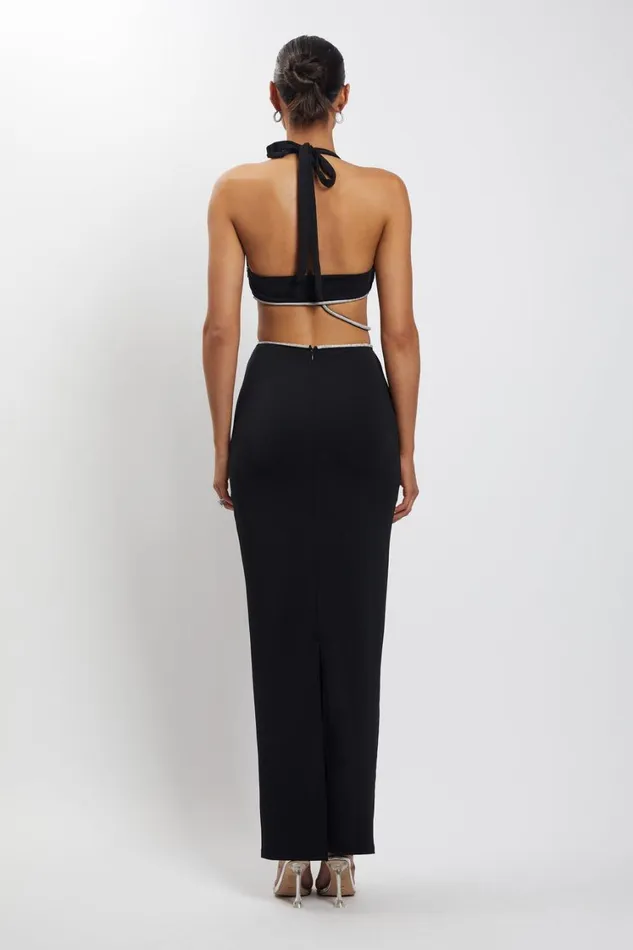 Women Meshki Dresses Nicha Diamante Cut Out Maxi Dress 8211 Black Women Meshki Dresses Nicha Diamante Cut Out Maxi Dress 8211 Black