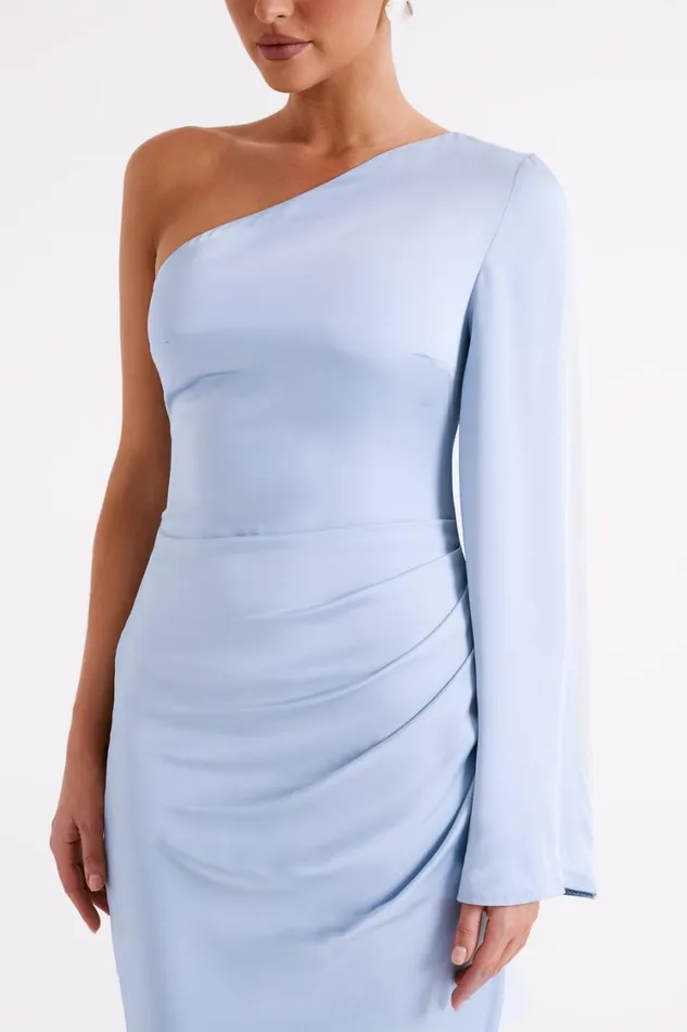 Women Meshki Dresses Nyomi One Shoulder Maxi Dress 8211 Ice Blue