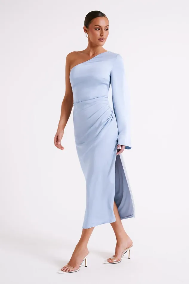 Women Meshki Dresses Nyomi One Shoulder Maxi Dress 8211 Ice Blue