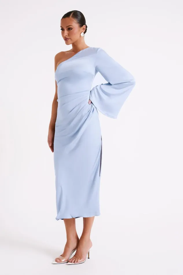 Women Meshki Dresses Nyomi One Shoulder Maxi Dress 8211 Ice Blue