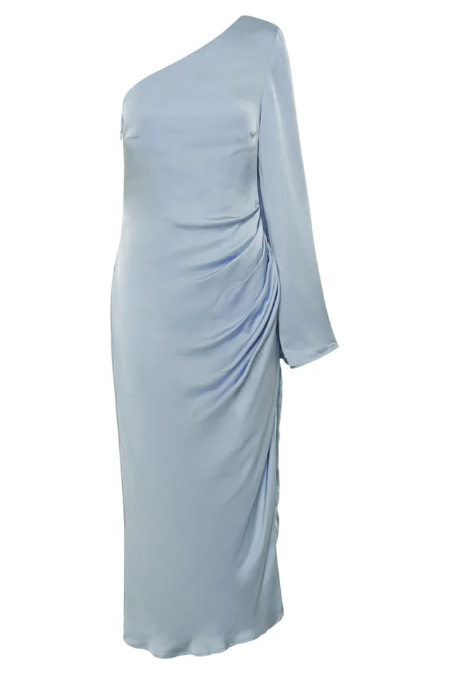Women Meshki Dresses Nyomi One Shoulder Maxi Dress 8211 Ice Blue