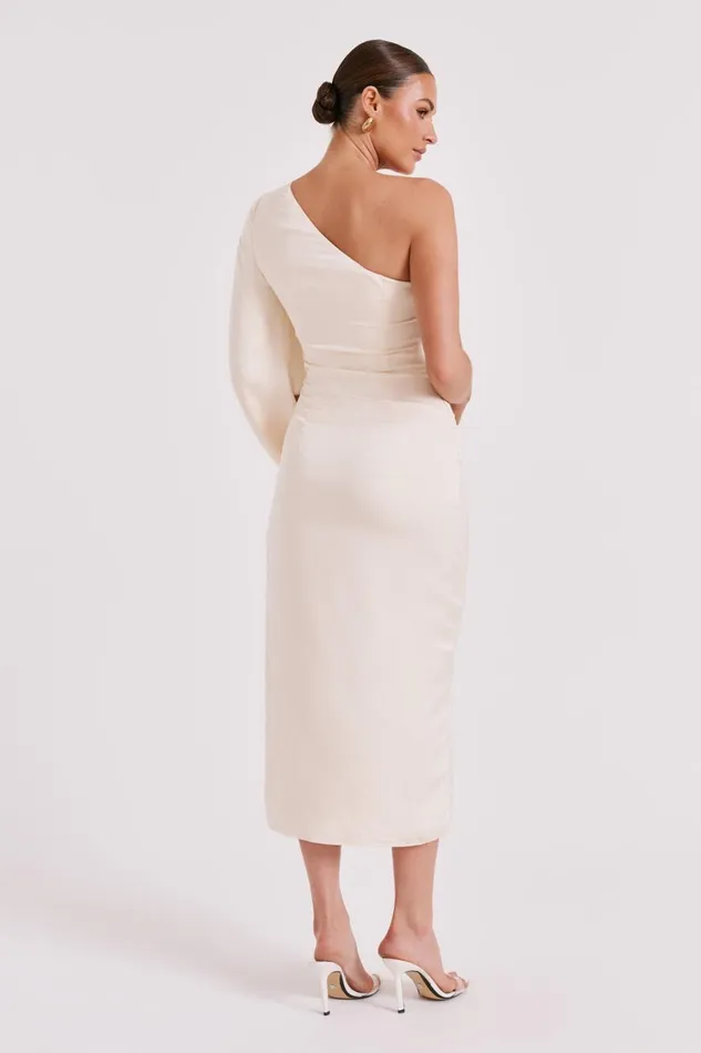 Women Meshki Dresses Nyomi One Shoulder Maxi Dress 8211 Ivory