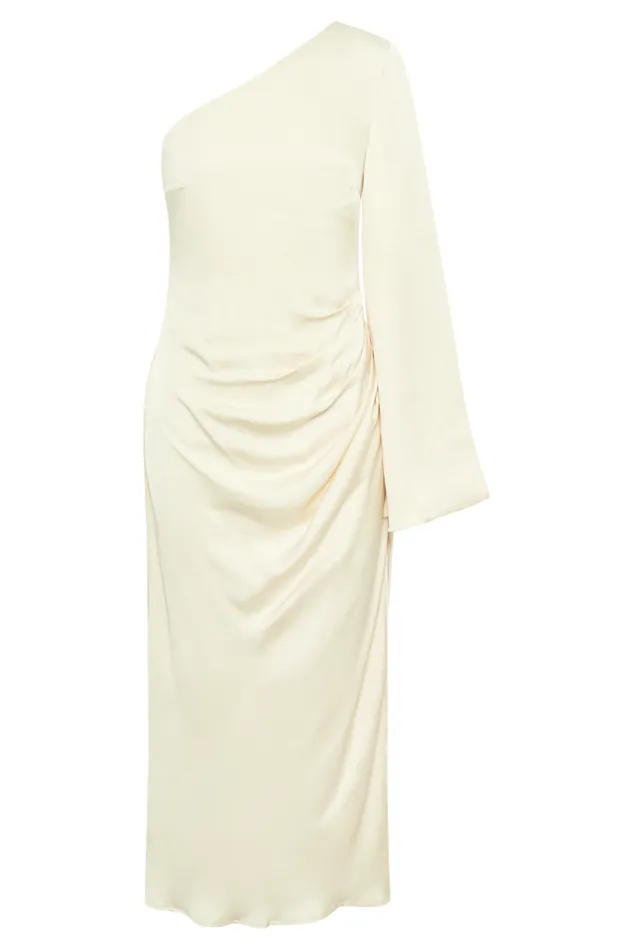 Women Meshki Dresses Nyomi One Shoulder Maxi Dress 8211 Ivory