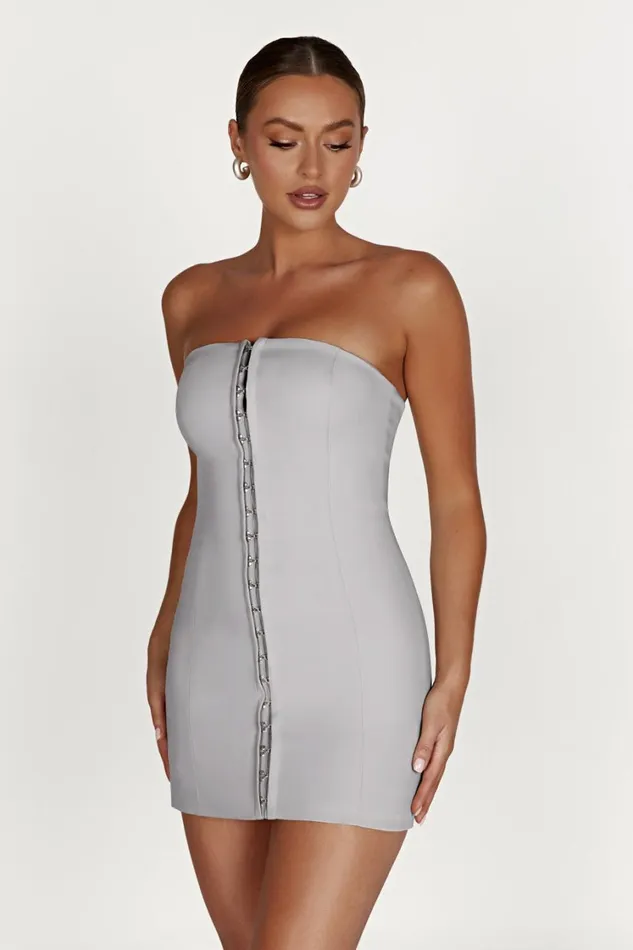 Women Meshki Dresses Ornella Hook And Eye Mini Dress 8211 Grey