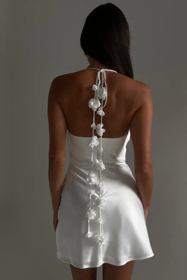 Women Meshki Dresses Otillie Rose Halter Mini Dress 8211 White