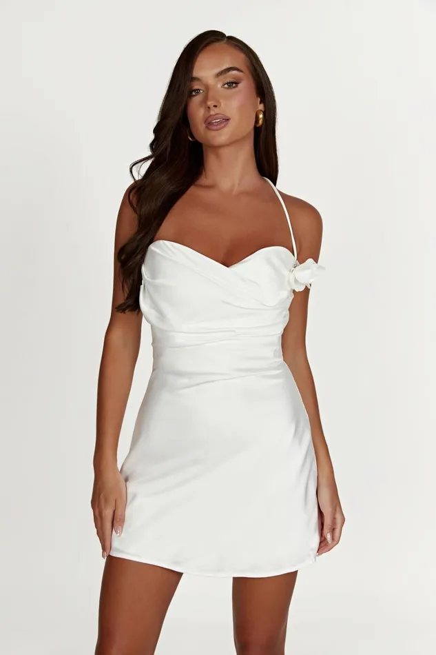 Women Meshki Dresses Otillie Rose Halter Mini Dress 8211 White