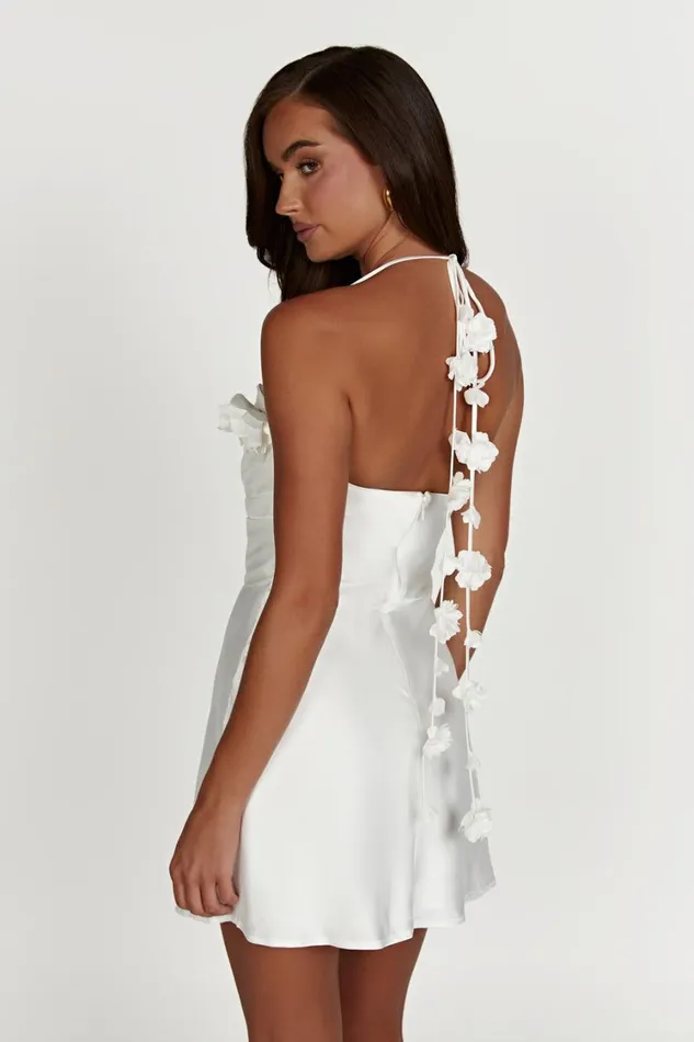 Women Meshki Dresses Otillie Rose Halter Mini Dress 8211 White