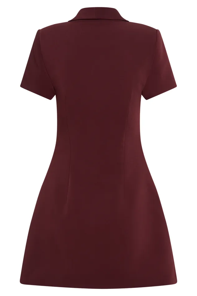 Women Meshki Dresses Paolina Collared Suiting Mini Dress 8211 Plum
