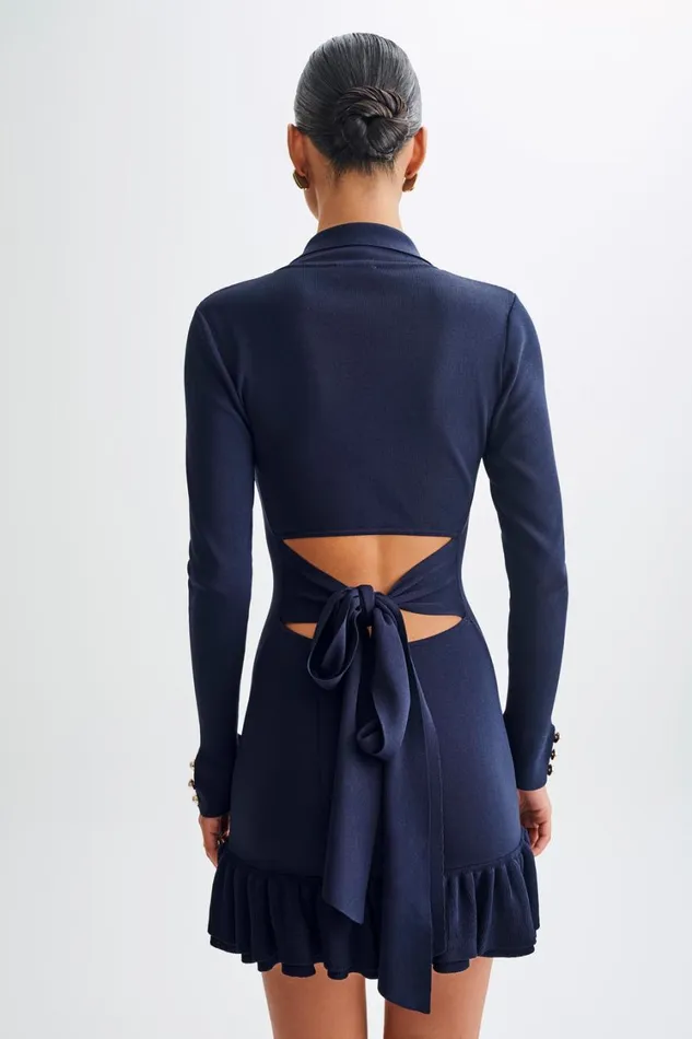 Women Meshki Dresses Pareesa Frill Mini Dress 8211 Navy