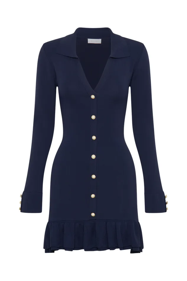 Women Meshki Dresses Pareesa Frill Mini Dress 8211 Navy