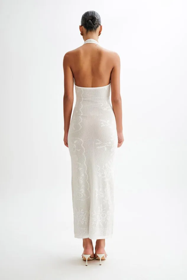 Women Meshki Dresses Patrizia Knit Halter Maxi Dress 8211 Ivory