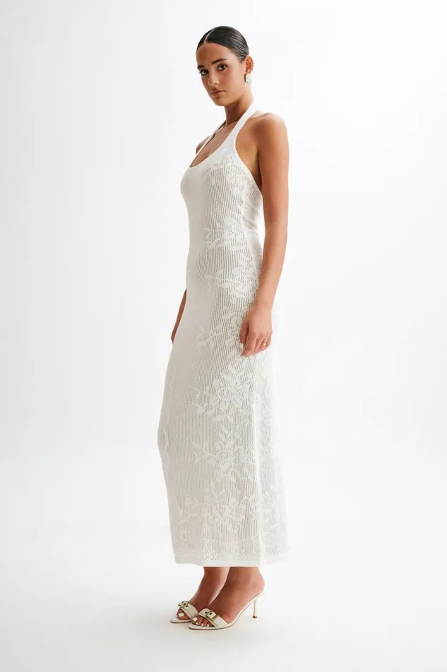 Women Meshki Dresses Patrizia Knit Halter Maxi Dress 8211 Ivory