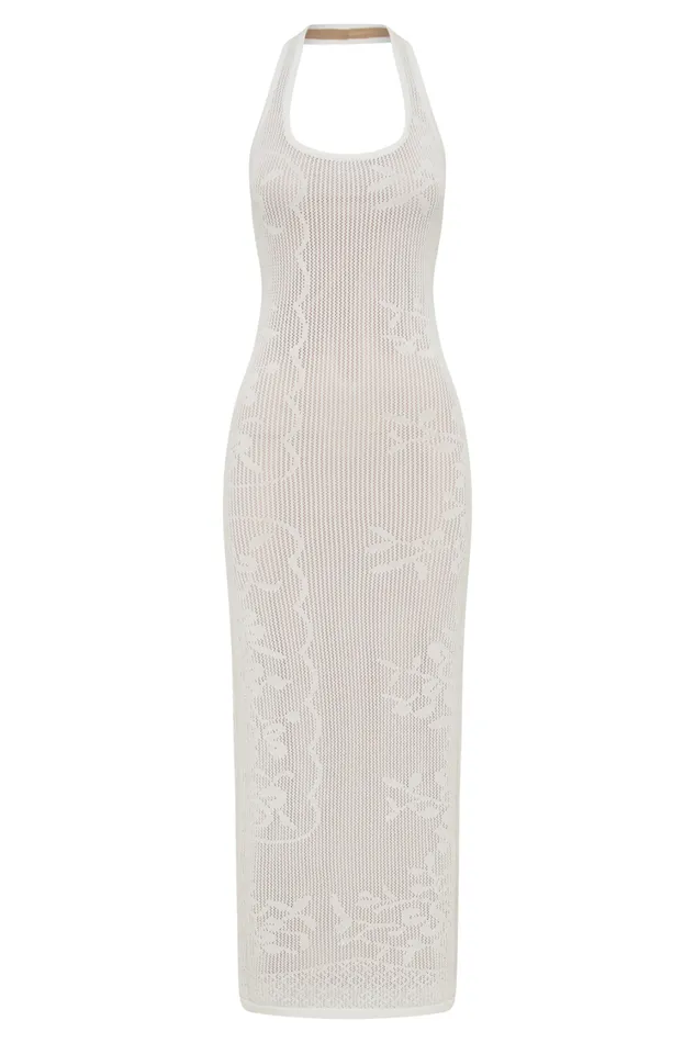 Women Meshki Dresses Patrizia Knit Halter Maxi Dress 8211 Ivory