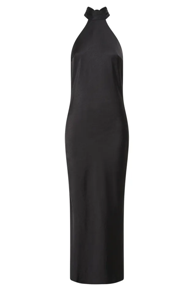 Women Meshki Dresses Paulette Satin Midi Dress With Bow 8211 Black