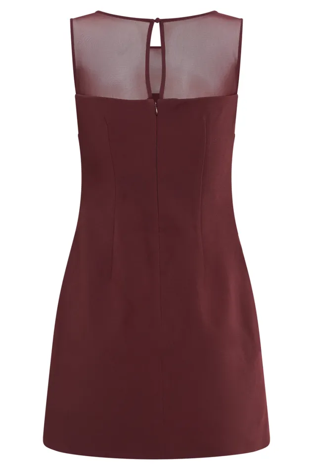 Women Meshki Dresses Posie Suiting Belted Mini Dress 8211 Mahogany