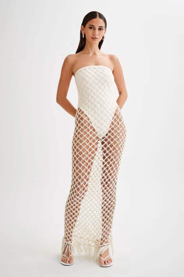 Women Meshki Dresses Prudence Knit Midi Dress 8211 Buttercream