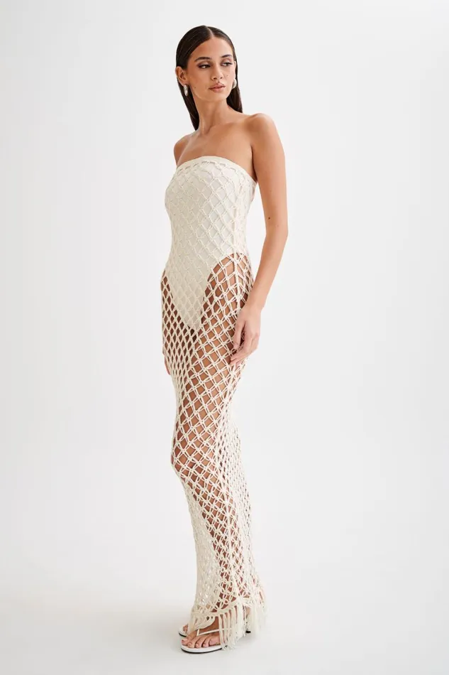 Women Meshki Dresses Prudence Knit Midi Dress 8211 Buttercream