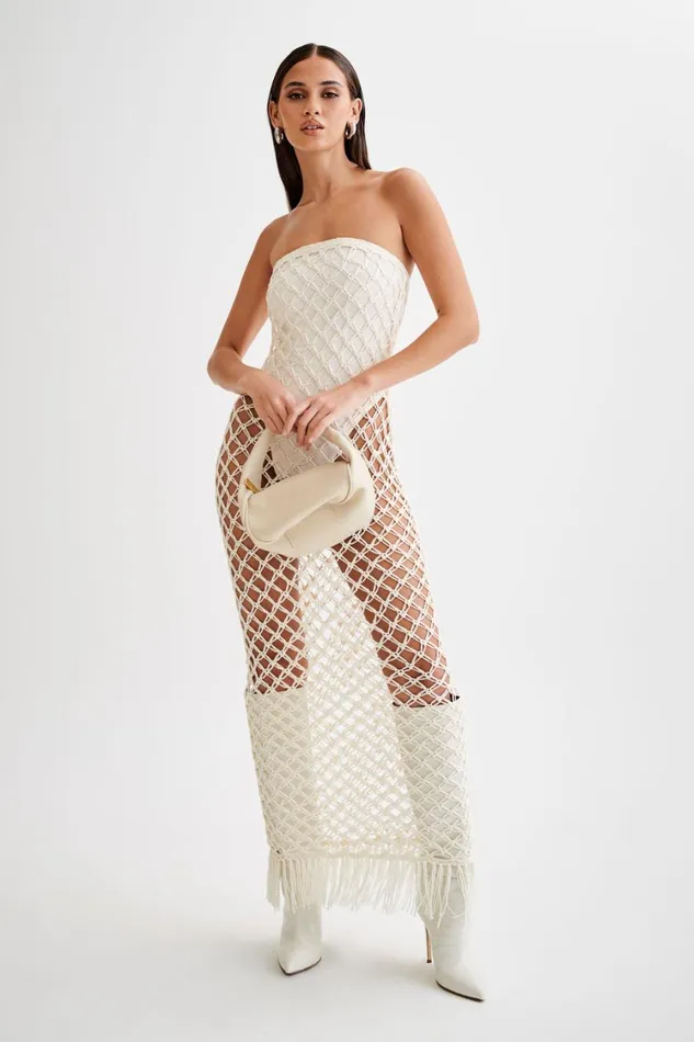Women Meshki Dresses Prudence Knit Midi Dress 8211 Buttercream