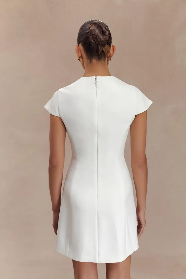 Women Meshki Dresses Remi Suiting Mini Dress With Floral Hardware 8211 White