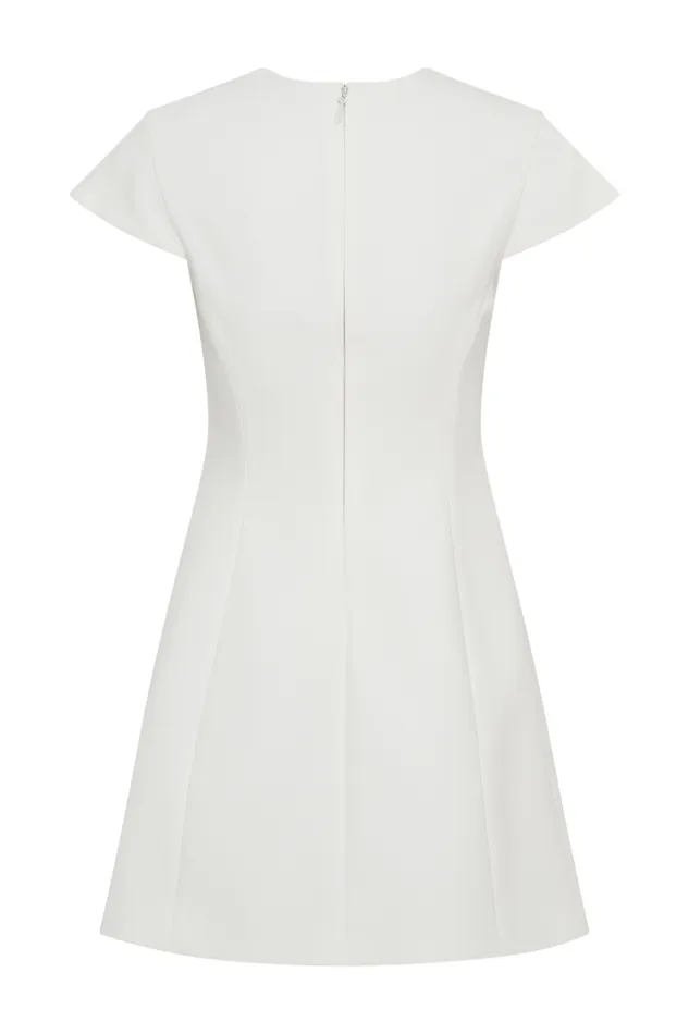 Women Meshki Dresses Remi Suiting Mini Dress With Floral Hardware 8211 White