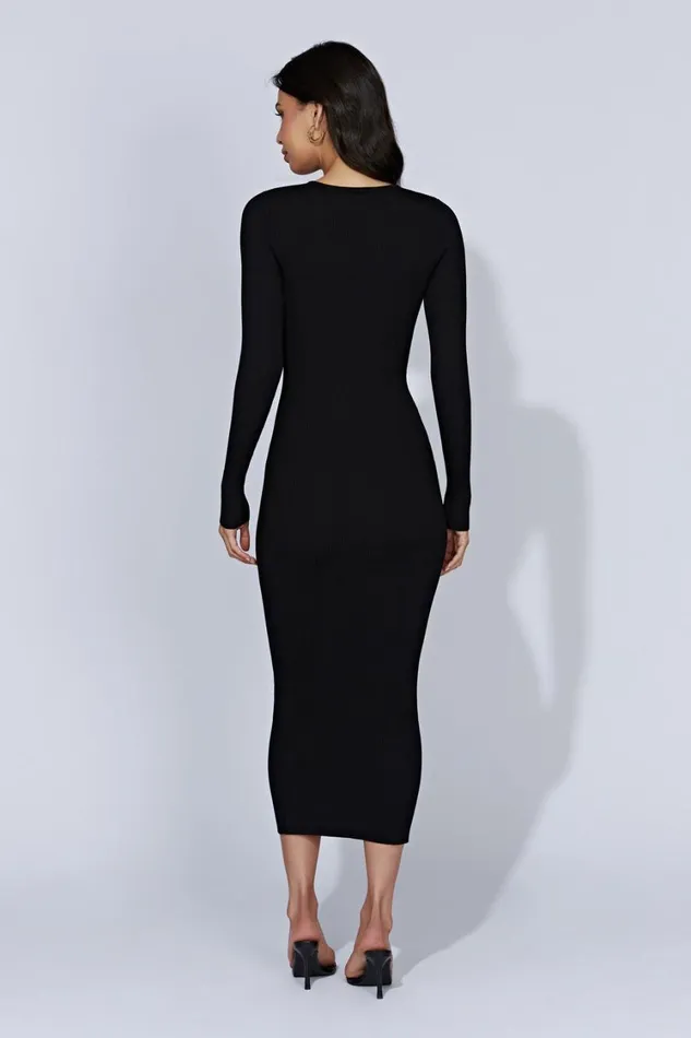 Women Meshki Dresses Rowen Long Sleeve Midi Dress 8211 Black Women Meshki Dresses Rowen Long Sleeve Midi Dress 8211 Black