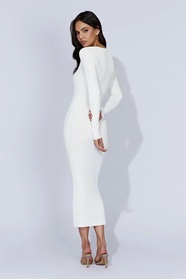 Women Meshki Dresses Rowen Long Sleeve Midi Dress 8211 White Women Meshki Dresses Rowen Long Sleeve Midi Dress 8211 White
