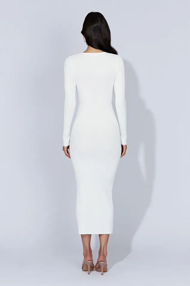 Women Meshki Dresses Rowen Long Sleeve Midi Dress 8211 White Women Meshki Dresses Rowen Long Sleeve Midi Dress 8211 White