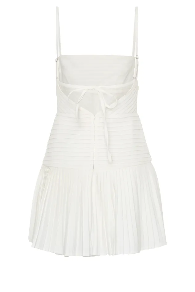 Women Meshki Dresses Rylee Multi Pleat Mini Dress 8211 White