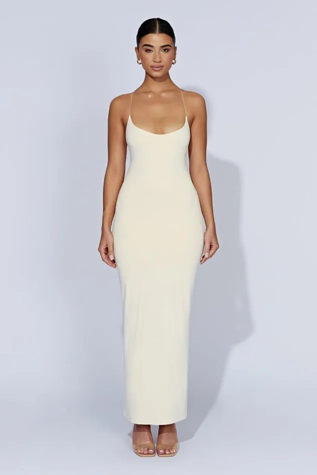 Women Meshki Dresses Sabine Backless Maxi Dress 8211 Cream