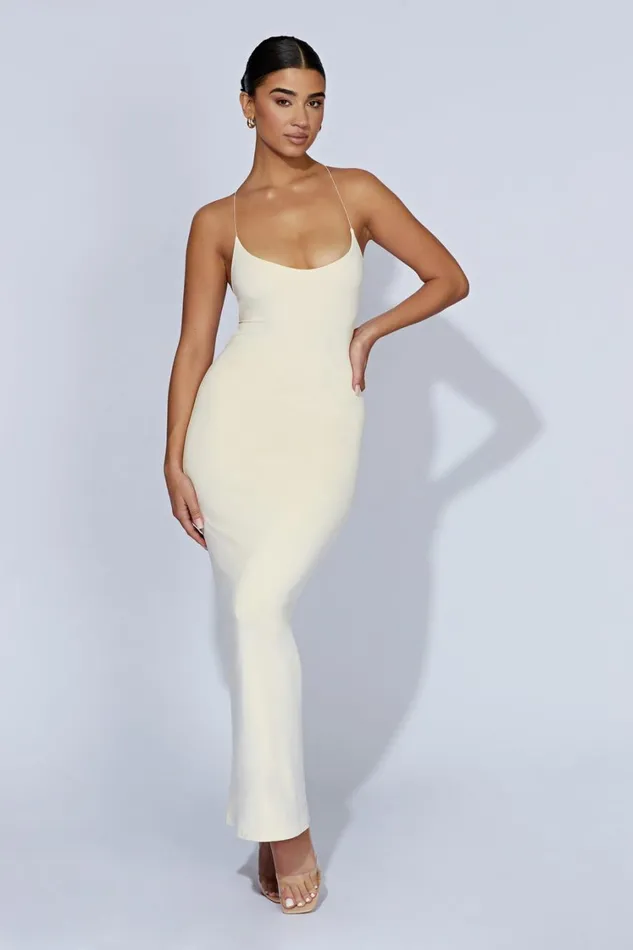 Women Meshki Dresses Sabine Backless Maxi Dress 8211 Cream