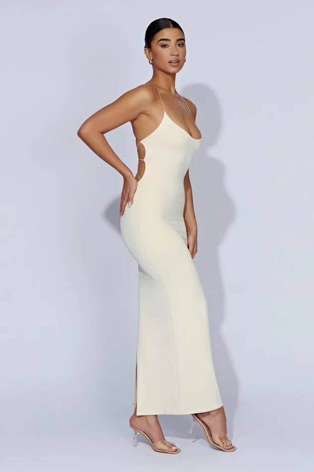 Women Meshki Dresses Sabine Backless Maxi Dress 8211 Cream