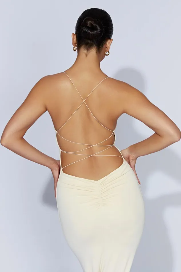 Women Meshki Dresses Sabine Backless Maxi Dress 8211 Cream