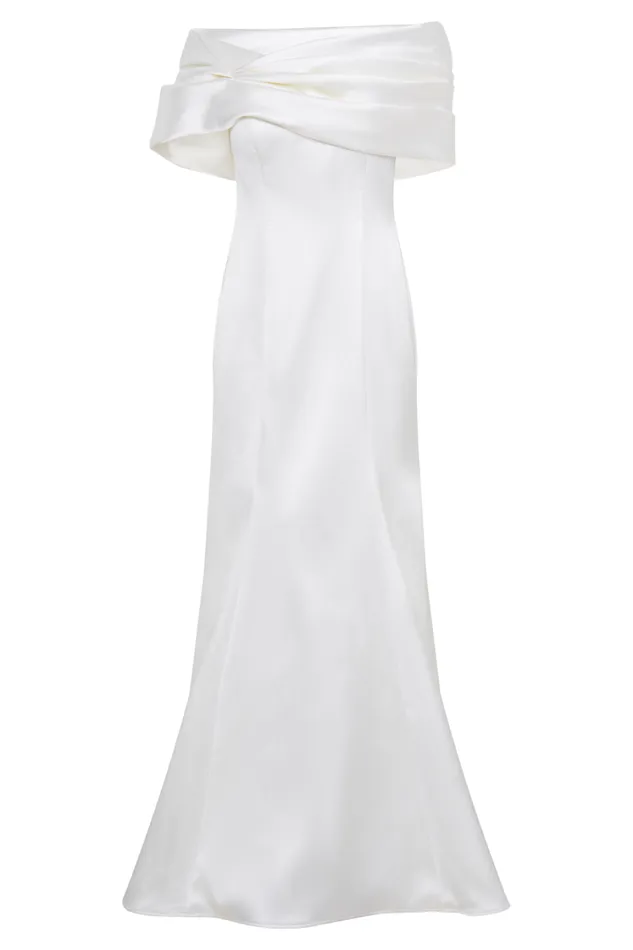 Women Meshki Dresses Saosire Satin Wedding Gown 8211 White