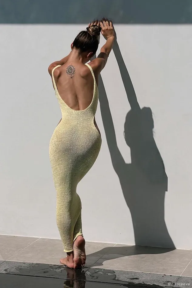 Women Meshki Dresses Shae Scoop Neck Knit Midi Dress 8211 Lemon