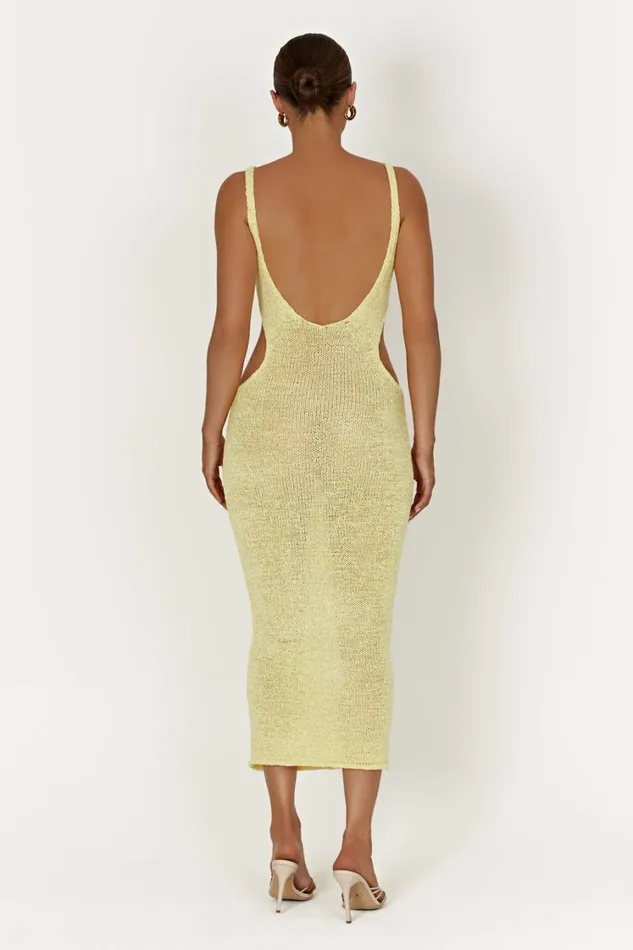Women Meshki Dresses Shae Scoop Neck Knit Midi Dress 8211 Lemon Women Meshki Dresses Shae Scoop Neck Knit Midi Dress 8211 Lemon