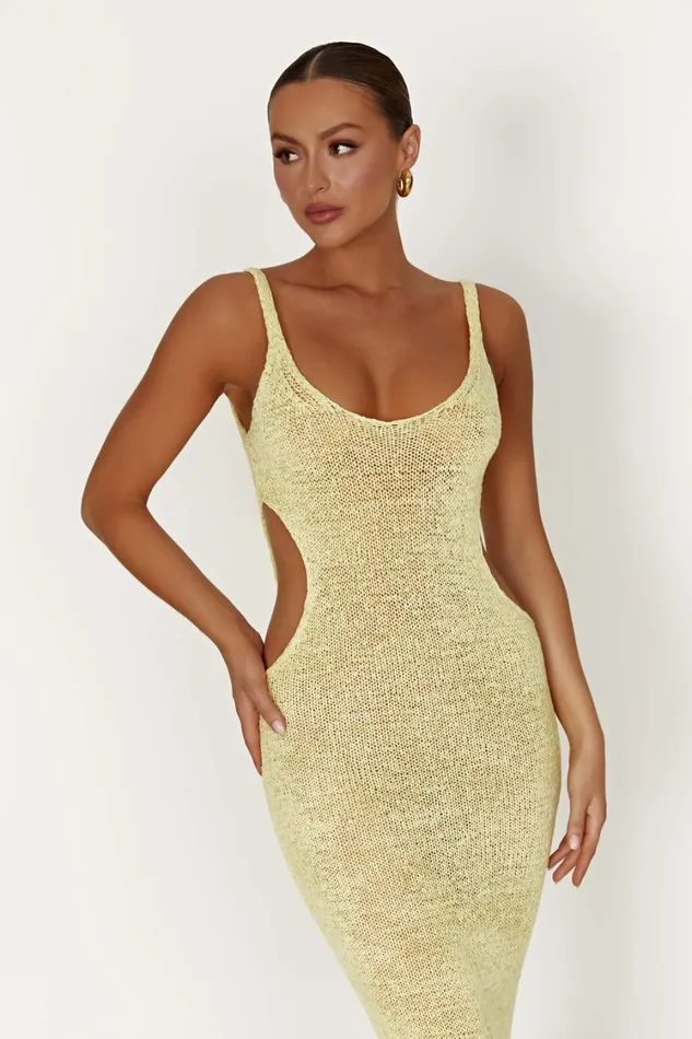 Women Meshki Dresses Shae Scoop Neck Knit Midi Dress 8211 Lemon Women Meshki Dresses Shae Scoop Neck Knit Midi Dress 8211 Lemon
