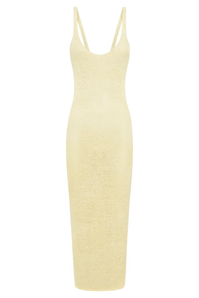 Women Meshki Dresses Shae Scoop Neck Knit Midi Dress 8211 Lemon Women Meshki Dresses Shae Scoop Neck Knit Midi Dress 8211 Lemon