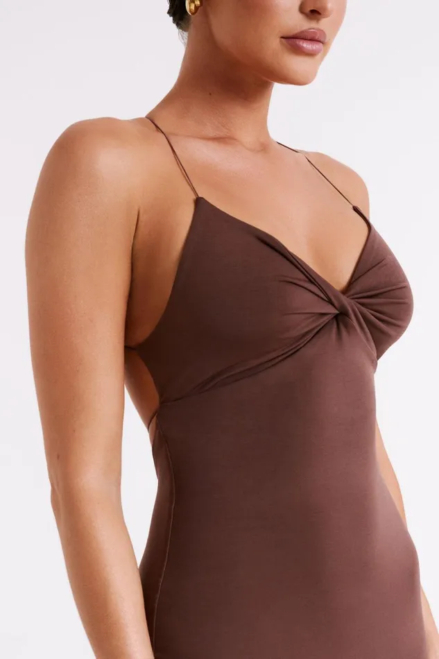 Women Meshki Dresses Sinead Twist Maxi Dress 8211 Mocha