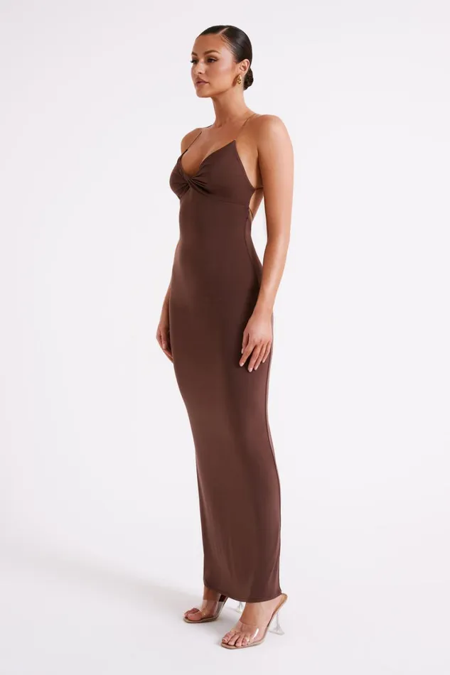 Women Meshki Dresses Sinead Twist Maxi Dress 8211 Mocha