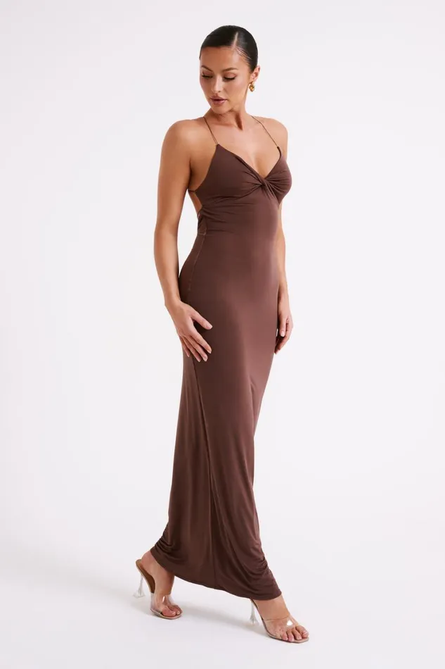 Women Meshki Dresses Sinead Twist Maxi Dress 8211 Mocha