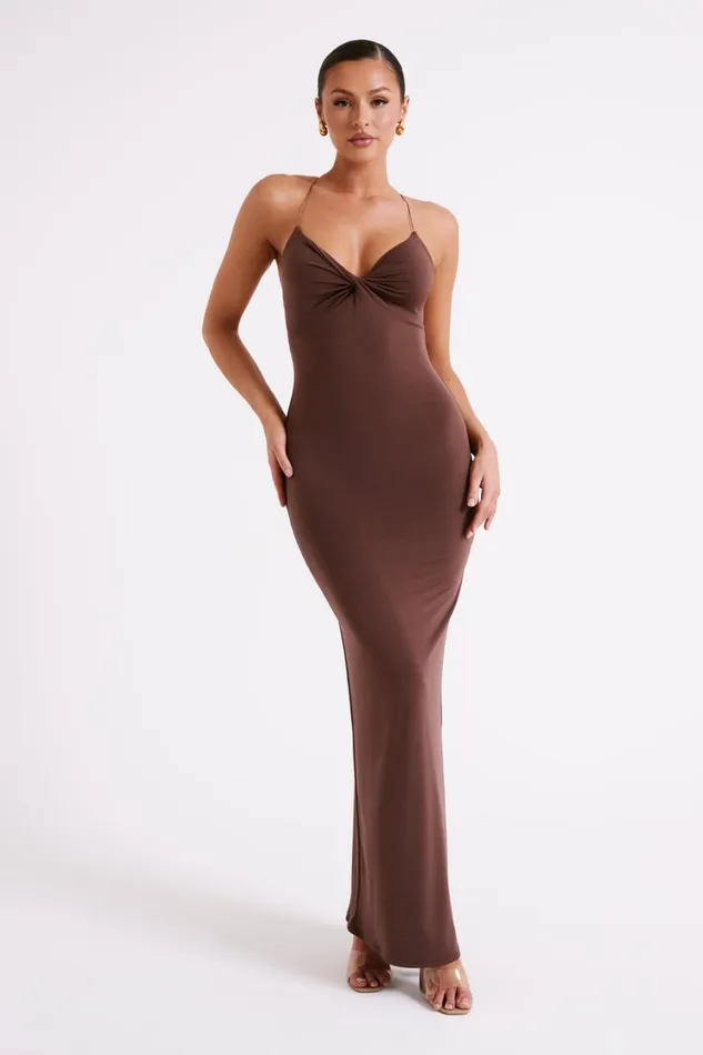 Women Meshki Dresses Sinead Twist Maxi Dress 8211 Mocha