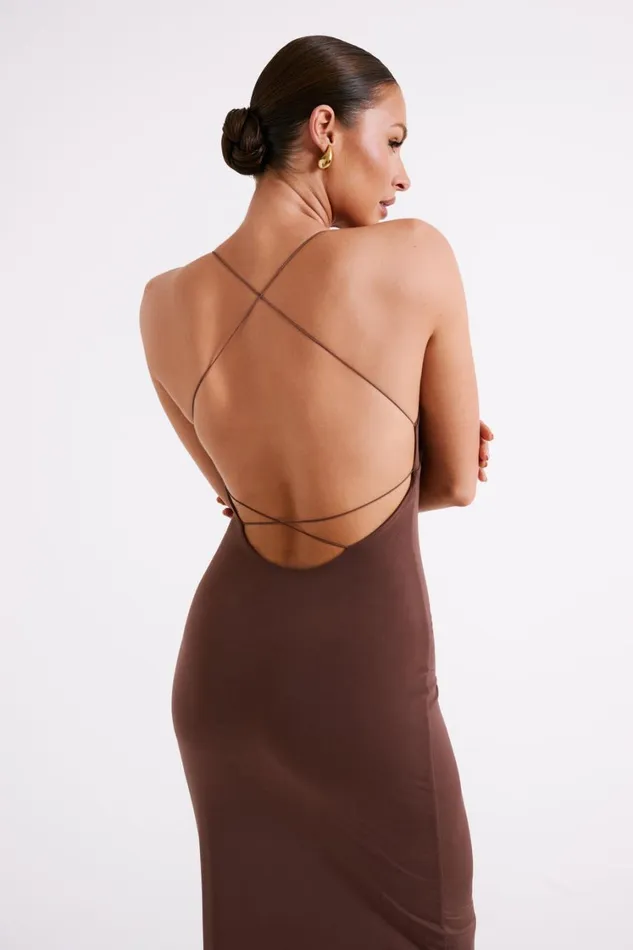 Women Meshki Dresses Sinead Twist Maxi Dress 8211 Mocha
