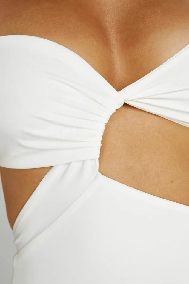 Women Meshki Dresses Solana One Shoulder Maxi Dress 8211 White