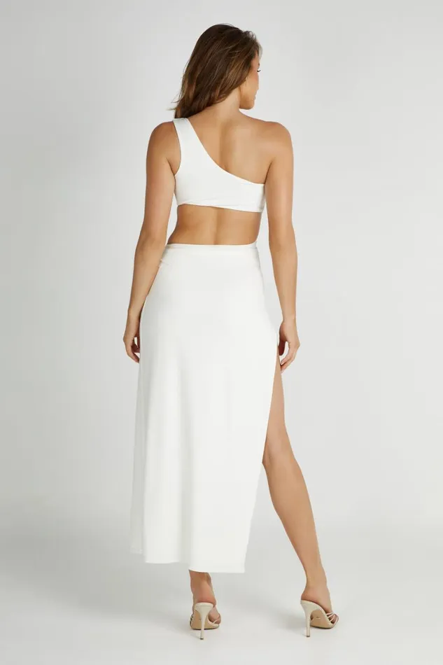 Women Meshki Dresses Solana One Shoulder Maxi Dress 8211 White