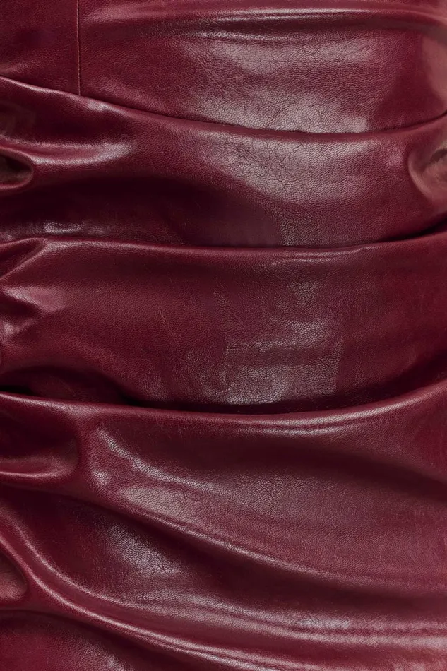 Women Meshki Dresses Sonia Faux Leather Midi Dress 8211 Cherry Red