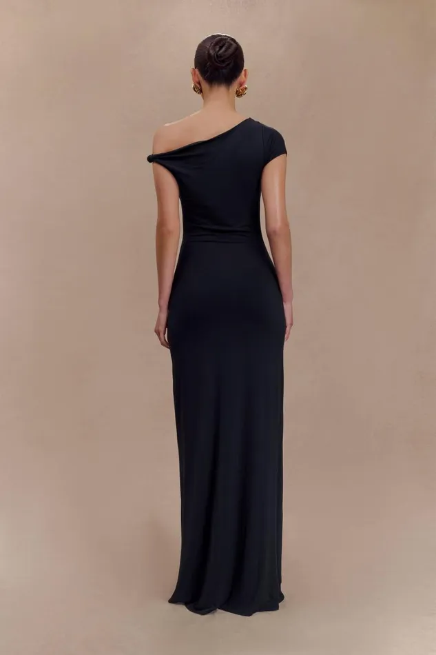 Women Meshki Dresses Tamsin Short Sleeve Modal Maxi Dress 8211 Black
