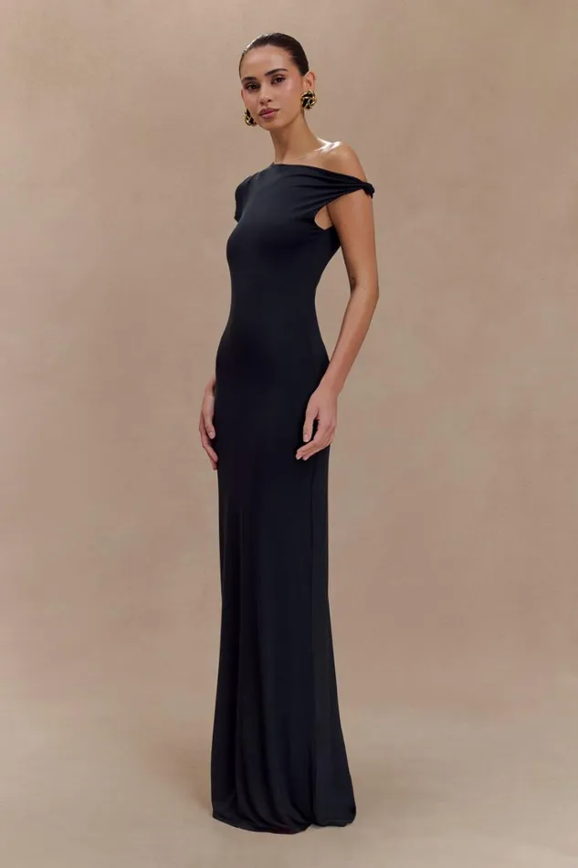 Women Meshki Dresses Tamsin Short Sleeve Modal Maxi Dress 8211 Black