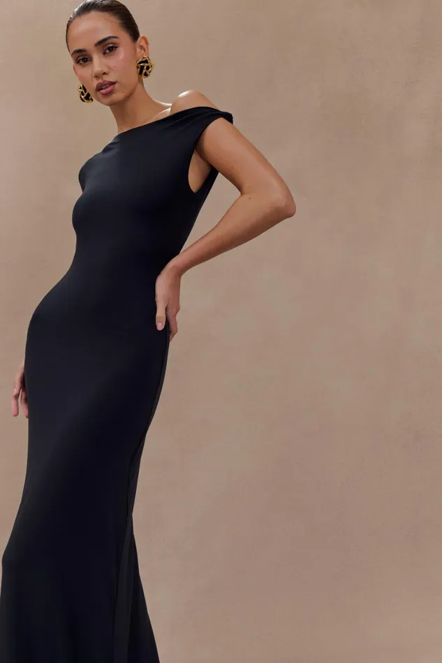 Women Meshki Dresses Tamsin Short Sleeve Modal Maxi Dress 8211 Black